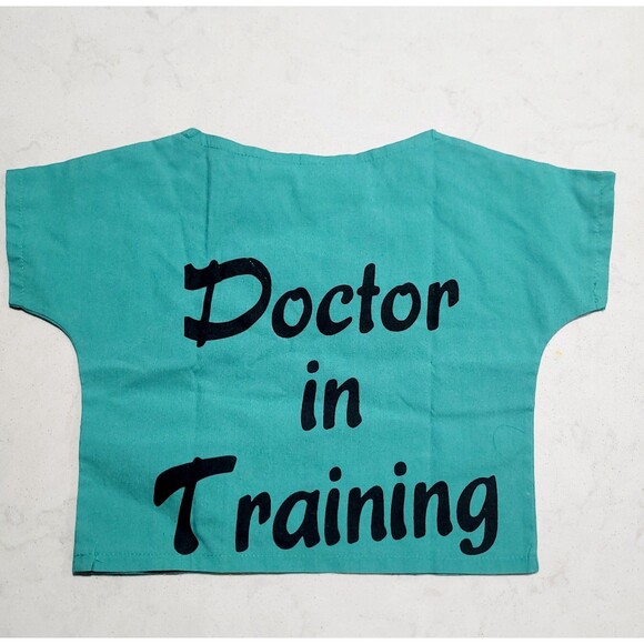 12M Unisex Doctor in Training Green Scrubs Halloween Dress up Made Int The USA - Picture 2 of 7